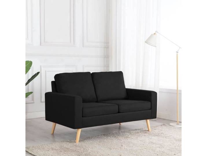 (ONSALE)Sofa de 2 personnes - Canapé à 2 plc Noir Tissu - 93291