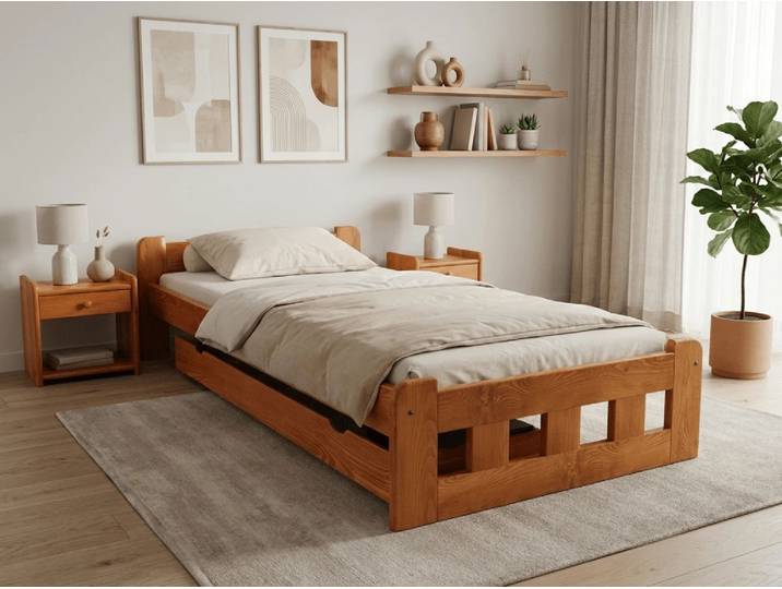 Hochbett Naomi 90 x 200 cm, Erle Matratze: Ohne Matratze, Lattenrost: Mit Lattenrost