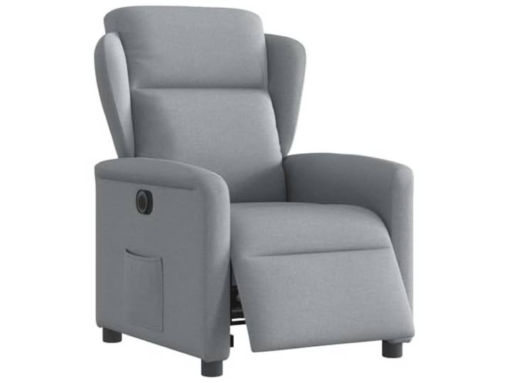 vidaXL Relaxsessel Elektrisch Hellgrau Stoff, Sessel, TV Sessel, Sessel verstellbar, Fernsehsessel, TV-Sessel, Fernsehsessel verstellbar, Sofasessel