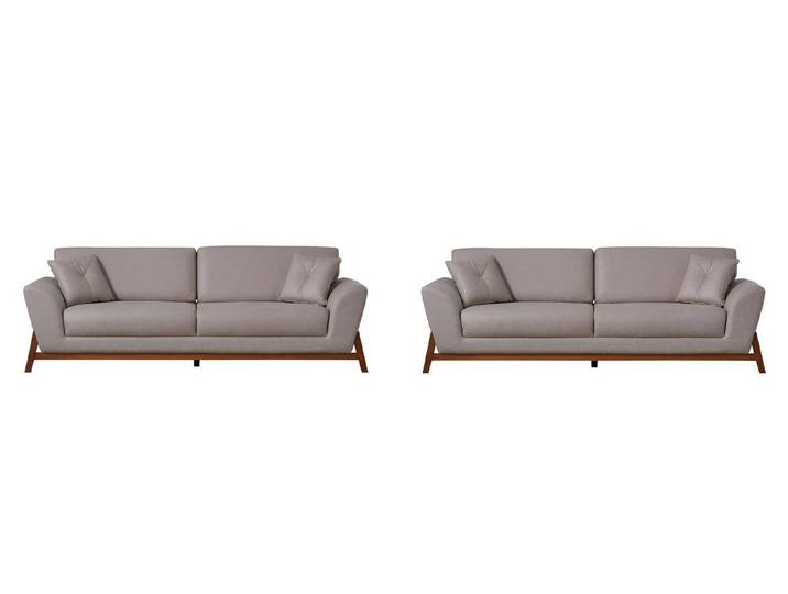 JVmoebel Polstergarnitur Wohnzimmer Set Modern Grau Designer-Sofa Komfortabel Stoff 2xSofa, (2-tlg)