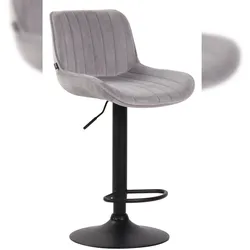 Proregal CHEFGASTRO Barhocker SAHARA Samt Schwarz HxBxT 86x50x50cm Samt Grau Barstuhl