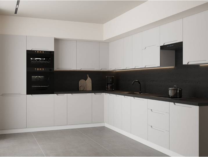 ROYAL24_MARKT Winkelküche KS32-G380x300 – Zivora - moderne MDF-Fronten, (Komplett Set), Feinste Qualität - Modern - Zeitlos