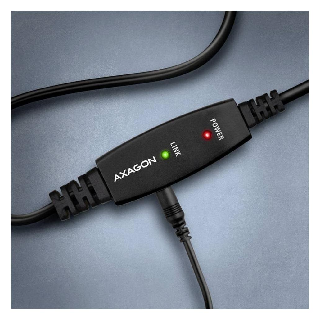 Axagon ADR-210B, USB -M -> B-M aktivní propojovací / repeater kabel (10 m, USB 2.0) (ADR-210B)