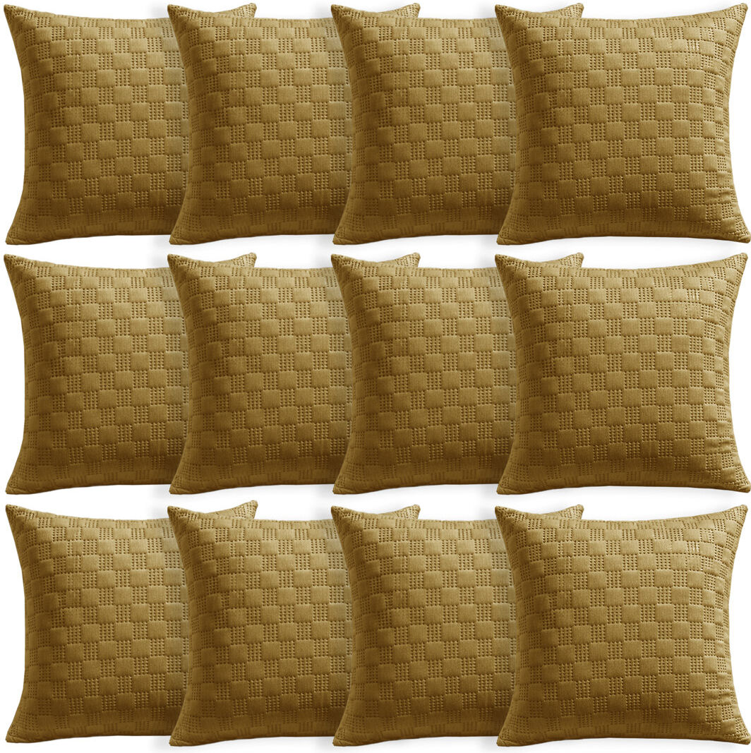Aspire Homeware Embossed Square Velvet Cushion Covers RUST 45cm H X 45cm W X 19cm D