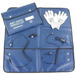 Safeguard, Zubehör Arbeitsschutz, ESD-Service Kit SWISS, Handschuhe, isolierte Krokoklemme, blau (Statikschutz)