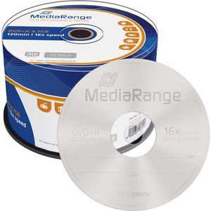MediaRange DVD-Rohlinge MR445, DVD+R, 4,7 GB, 120 Minuten, bis zu 16-fach, Spindel, 50 Stück