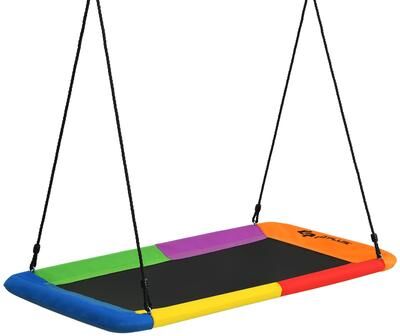 60 Inches Platform Saucer Tree Swing Set Outdoor Rectangle Swing