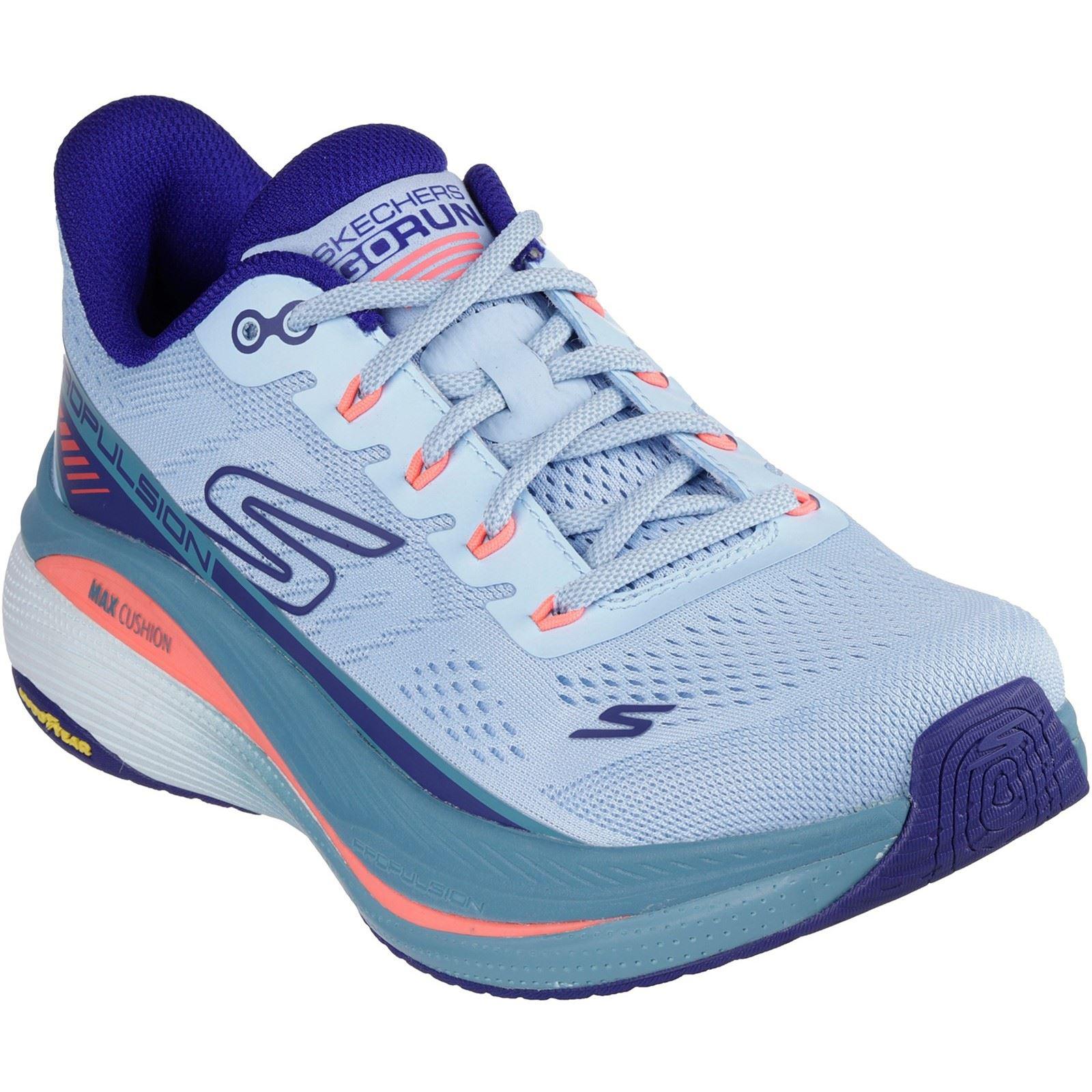 Skechers Performance Max Cushioning Propulsion Textiel Dames Lichtblauw/Marine Sneakers