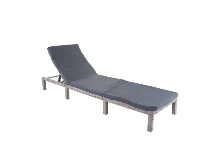 POLY-RATTAN SONNENLIEGE BASIC Grau, Grau