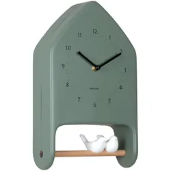 Karlsson, Wanduhr, Wall clock Love Birds jungle green