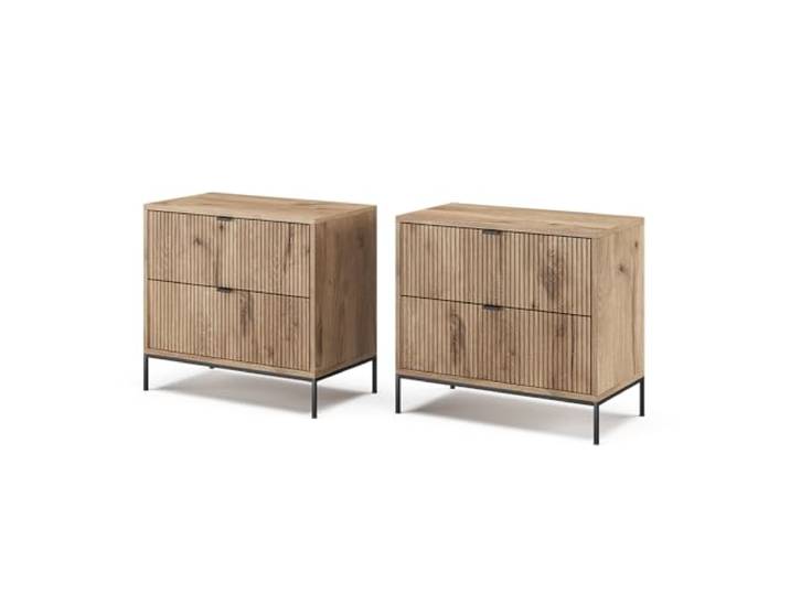 Vicco Nachttisch Eliza , Viking Oak 2er Set 2er Set, zur Verwendung als Beistelltisch oder Nachttisch kombinierbar