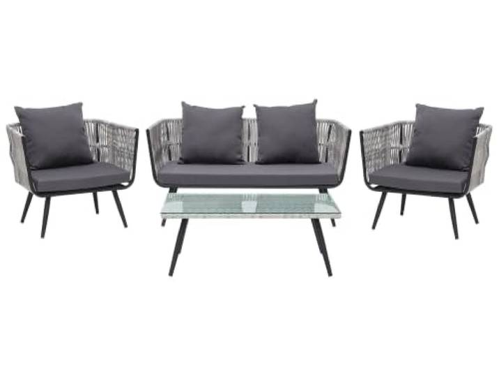 Beliani Modernes Gartenmöbel Set Rattan Graphitgrau Ragusa