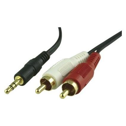 InLine Cinch/Klinke Kabel (2 m, AUX Kabel, Cinch Kabel) (89939)