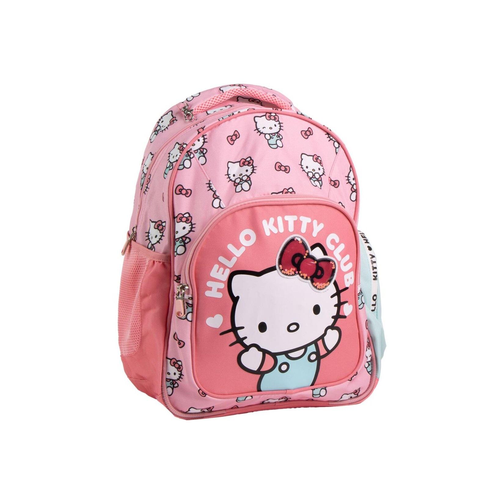 Hello Kitty Kinderrucksack für Schule & Reise Tasche mit Rückengurten