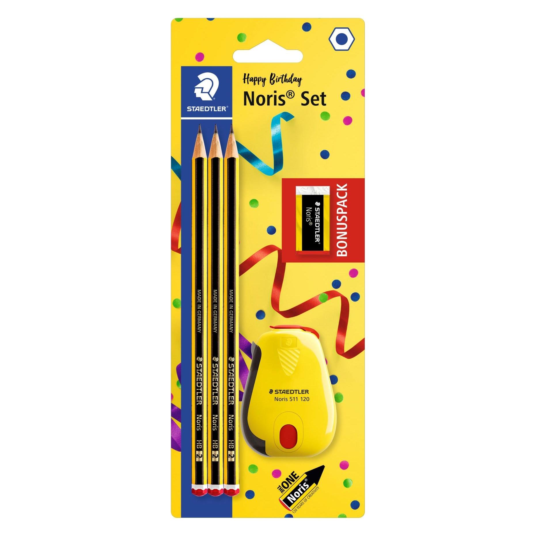 Staedtler Bleistiftset Noris Jubil"um, Blisterkarte (HB, 3x) (120 SBK3P2)