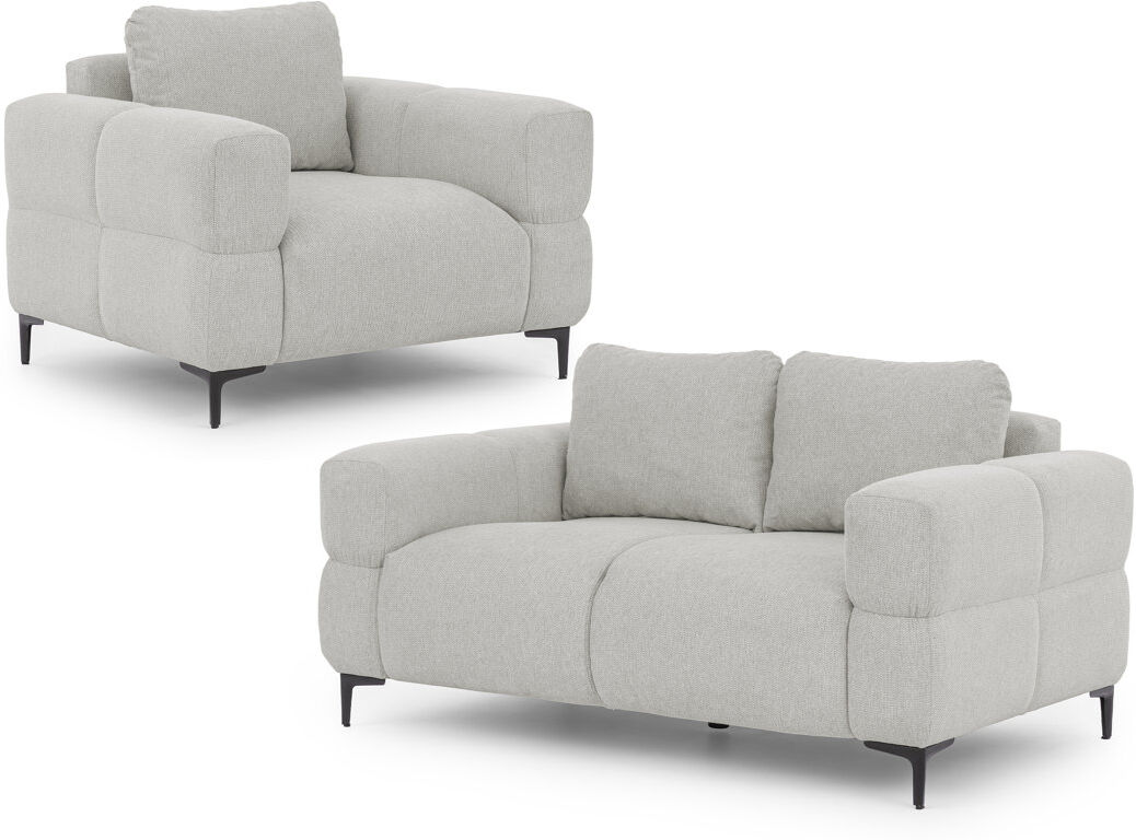 S-Style Furniture Cardea 2 Piece Standard Living Room Set Light Grey 2