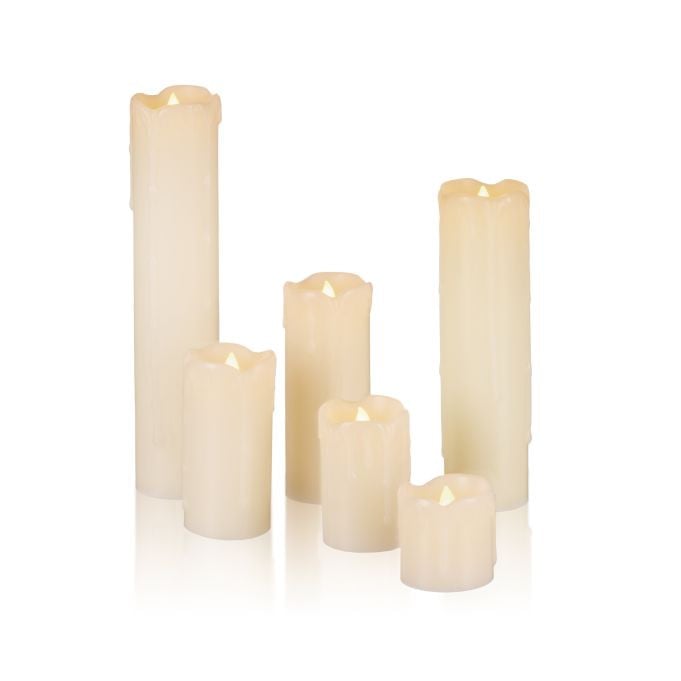 Relaxdays Set van 12 witte LED kaarsen van echte wax met flikkerend effect