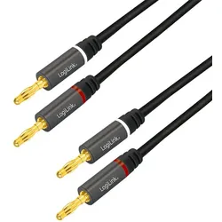 LogiLink CA1210 Audio-Kabel 3 m 2 x Banana Schwarz