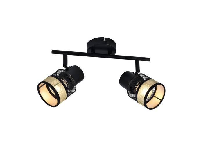 Nettlife Deckenleuchte Rhythmus 2flammig 30/9/21 cm, Schwarz, Metall, E27, 9x21x30 cm, Lampen & Leuchten, Innenbeleuchtung, Deckenleuchten, Deckenleuchten