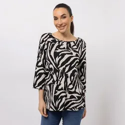 KIM & CO. Shirt, 3/4-Arm Brazil Knit Jersey Rundhalsausschnitt figurumspielend