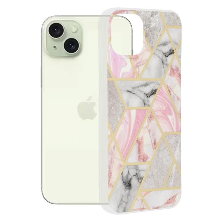Techsuit - Marble Series - iPhone 15 Plus - Pink Hex (Apple iPhone 15 Plus) (56342579)