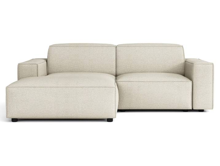 Selsey Sellmo - Canapé d'angle\, tissu velours crème\, 210 cm