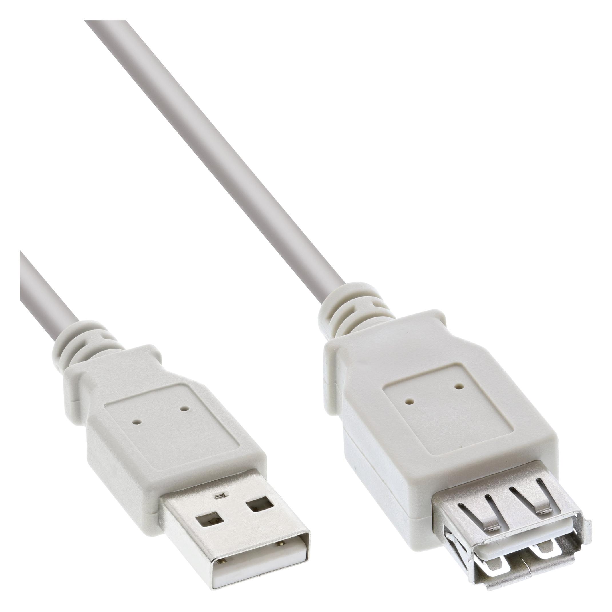 Aquatuning USB 2.0 Verlängerung, St/Bu Typ A, beige, 1,8m (1.80 m, USB 2.0) (34618X)