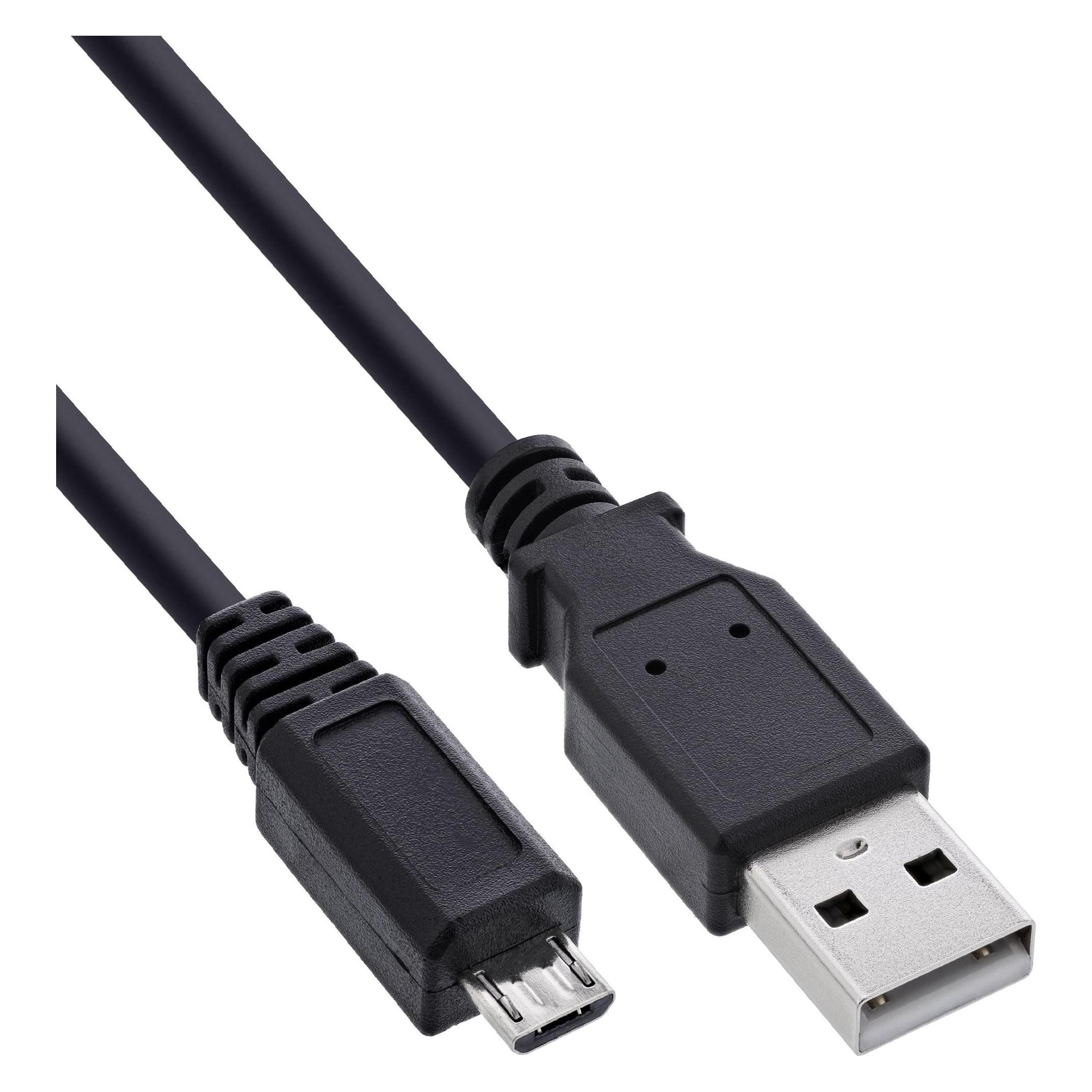 InLine Micro-USB 2.0 Kabel, USB-A Stecker an Micro-B Stecker, 0,3m (0.30 m, USB 2.0) (31703U)