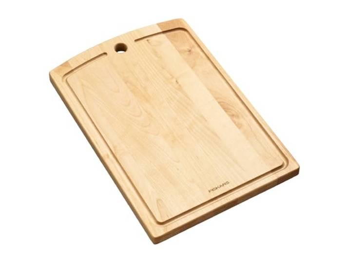 Fiskars Folken Planche à Découper avec Rainure à Jus\, 36 x 25 cm Planche à Découper\, Bois de Bouleau Certifié FSC\, 1075680
