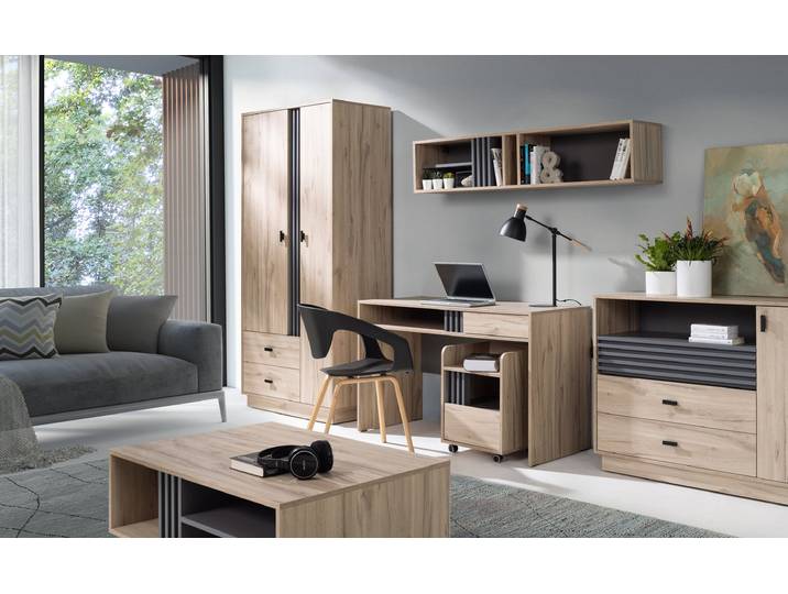 Wohnzimmer-Set – 6-teilig – ALLMO System – Sonoma Eiche