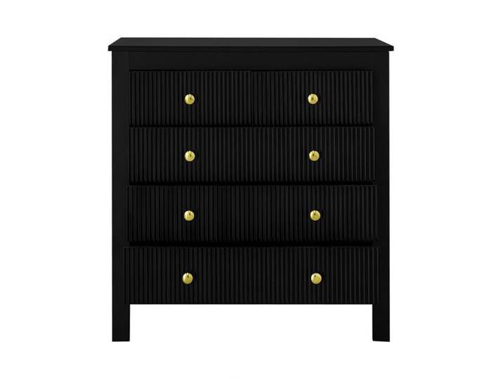Commode avec poignées dorées buffet de cuisine meuble de rangement armoire à chaussures 79 x 39 x 80 cm Noir