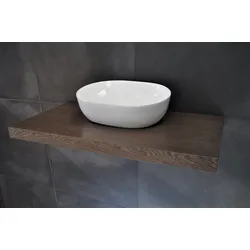 Neuesbad Waschtischplatte Konsole 60x50cm, Eiche Dunkel Echtholzfurnier NB1KPL60-ED