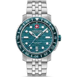 SWISS MILITARY HANOWA - SWISS BLUE LAKE - turquoise silver / 44mm