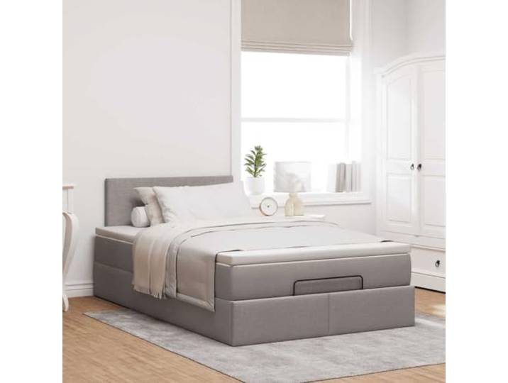 KTHLBRH Boxspringbett mit Kopfteil und Matratze 120 x 190 cm Hydraulisches Heben, Taschenfedern, Matratzenbezug inklusive, atmungsaktiver Stoff