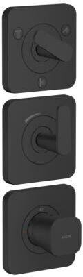 Hansgrohe Axor Citterio C Thermostatmodul 380/120, 49710670 ohne Struktur, mattschwarz, Unterputz, mit Rosetten
