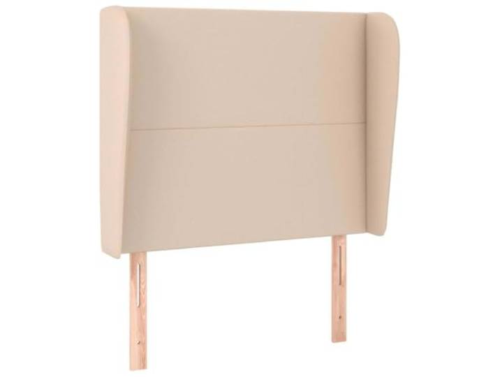 Makastle Kopfteil mit Ohren Cappuccino-Braun 103x23x118cm Kunstleder