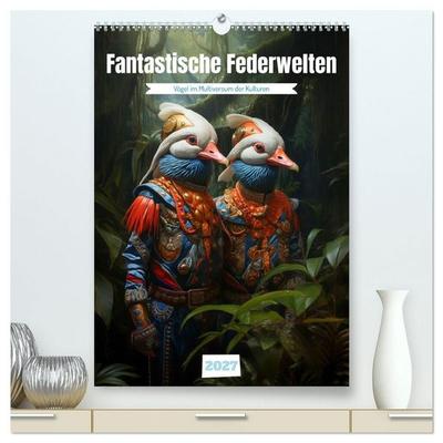 Fantastische Federwelten (hochwertiger Premium Wandkalender 2027 DIN A2 hoch), Kunstdruck in Hochglanz