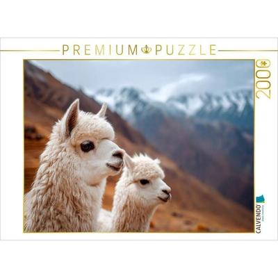 CALVENDO Puzzle Alpakas - Zuhause in den Bergen | 2000 Teile Lege-Größe 90 × 67 cm Foto-Puzzle für glückliche Stunden, von , Calvendo Puzzle