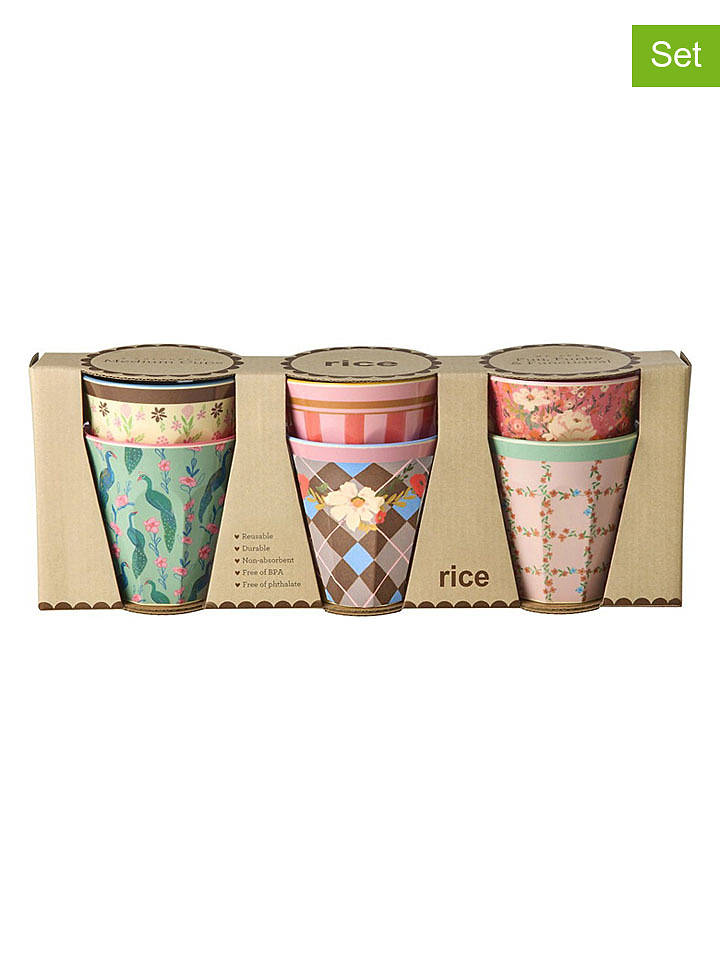 Rice 6er-Set: Becher "All You Need is Love" in Bunt - 160 ml - onesize