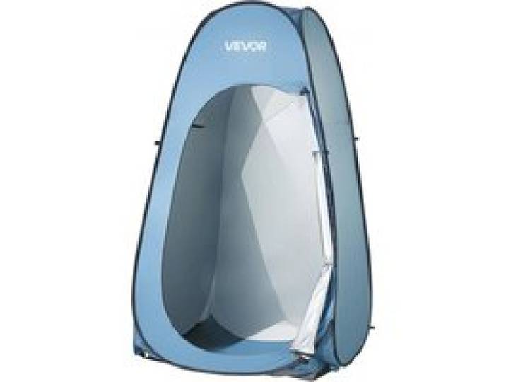 VEVOR Pop Up Zelt (1219 x 1219 x 2134 mm) Wasserfestes Toilettenzelt mit, Umkleidezelt inkl. Heringen & Seilen & Tragetasche & Aufhängetasche, aus 190T Polyester für Camping Strand Angeln Blau