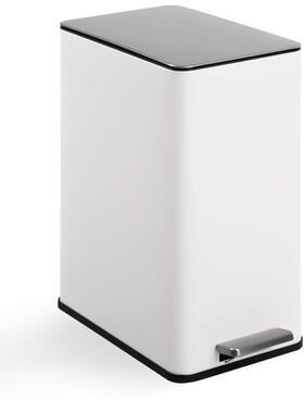 YUN Slim Trash Can, Soft Close Lid, Removable Inner Bucket, Narrow Recycling Bin for Bathroom, Office