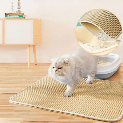 Uplifted Finds Pet Cat Litter Mat Double Layer Waterproof Litter Trapping Pad xl khaki