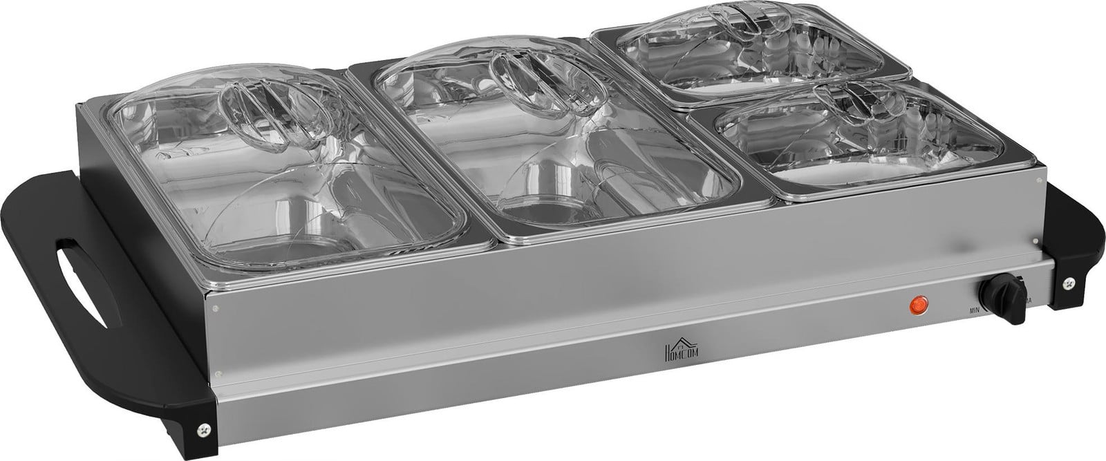 HOMCOM Buffetwarmer 6,8 liter roestvrij staal 300 watt voedselwarmer