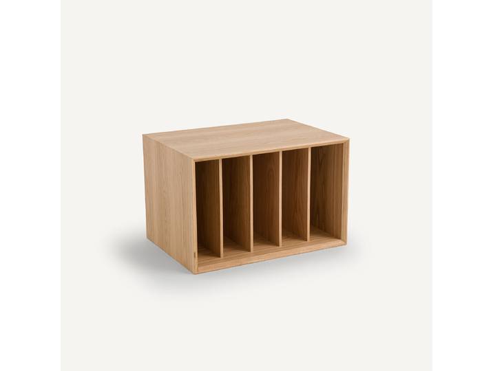 AM.PM Range vinyles L60xP42 cm plaqué chêne, pour bibliothèque modulable ARCHIVITA XL Beige