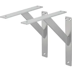 ML-Design Regalhalterungen 2er Set 240x240 mm Silber aus Aluminium