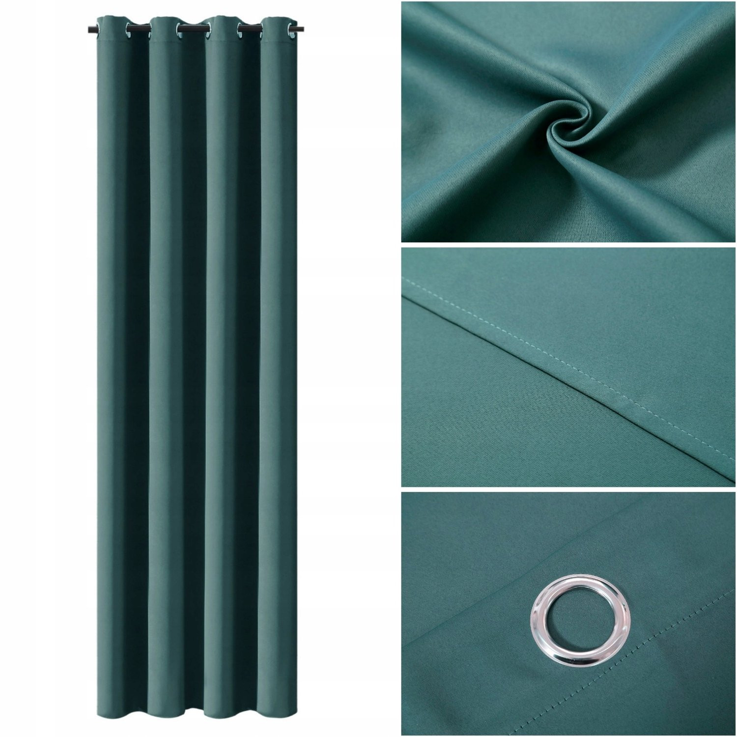 Edoardo Blackout Gordijn Turkse Blauw 140x250cm - Verduisterend