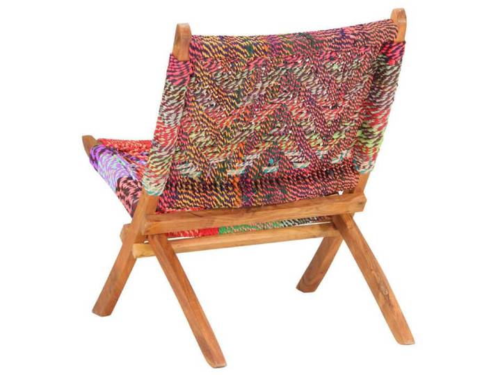 Fauteuil simple - Multicolore - Chaise pliable - 1 PC - Chindi Multicolore Tissu 59x72x79 cm F8279