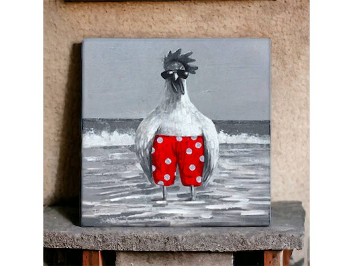 Tableau Décoratif Coq à la Mer