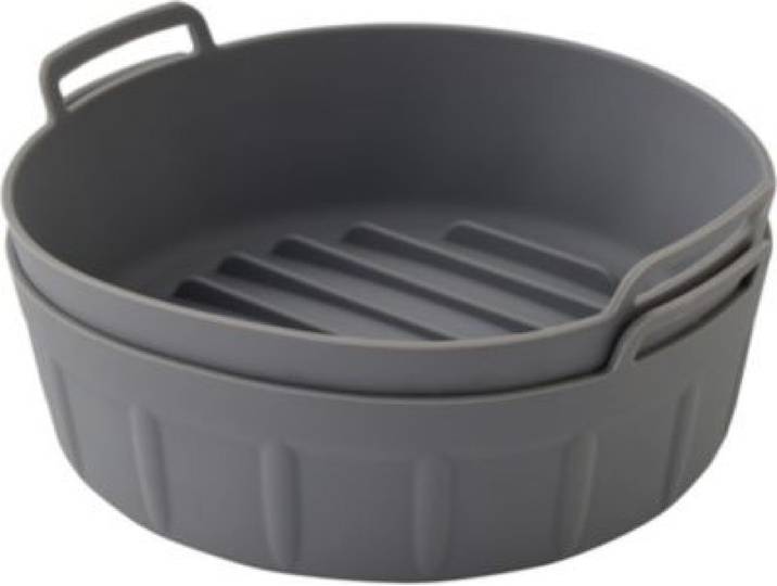 Essentielb - Panier Lot De 2 Ronds 20cm En Silicone Réutilisable - Moule Antiadhésif Pour Airfryer & Four