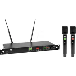 OMNI 13063603 - OMNITRONIC UHF-602 2-Kanal Funkmikrofon-System